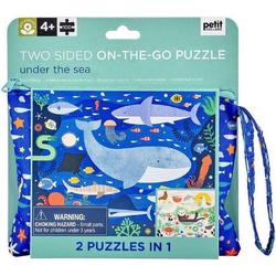Wild & Wolf dubbelzijdige puzzel in etui met rits | Dieren in zee | 100 stuks | vanaf 3 jaar